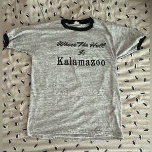 VINTAGE “Where the hell is Kalamazoo” T-Shirt, Polyester Rayon Blend, Sz L
